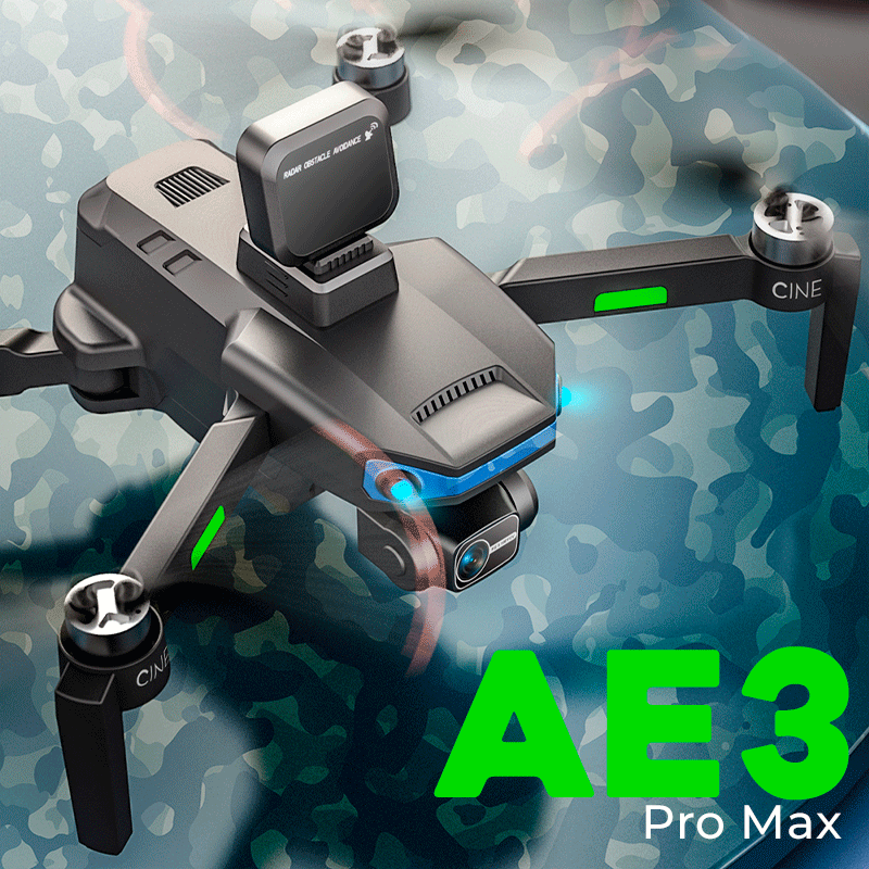 Drone AE3 Pro Max Dual Câmera de 3 Eixos Gimbais 4K HD, 5G WiFi, GPS