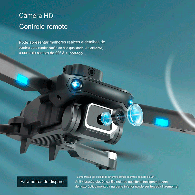 Drone CA Dual Câmera em 4K, 8K, 5G WiFi, Evita Obstáculo, 2000M, GPS, Motor Brushless