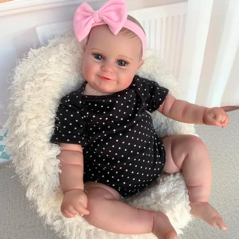 Boneca Reborn Bebê Olivia – Pele 3D detalhada e olhos expressivos que encantam