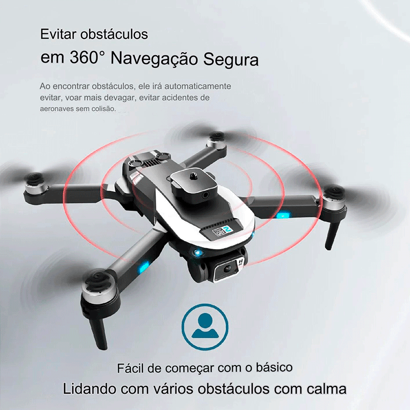 Drone CA Dual Câmera em 4K, 8K, 5G WiFi, Evita Obstáculo, 2000M, GPS, Motor Brushless