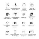 Drone CA Dual Câmera em 4K, 8K, 5G WiFi, Evita Obstáculo, 2000M, GPS, Motor Brushless