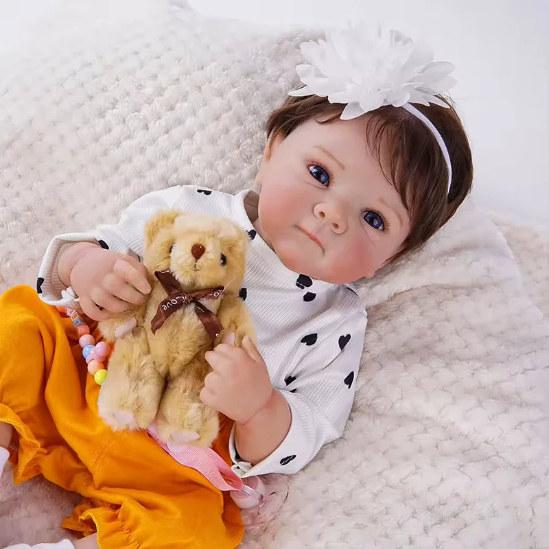 Boneca Reborn Bianca – Realismo encantador com fios enraizados e olhar marcante