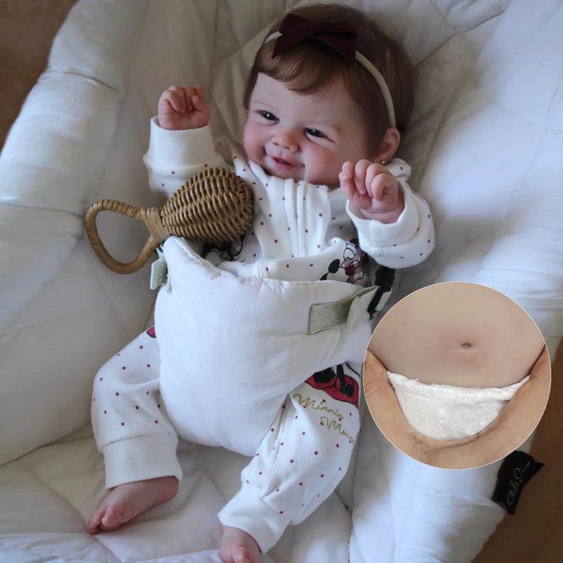 Bebê Reborn Vivienne – Aparência real e expressão doce como um bebê de verdade