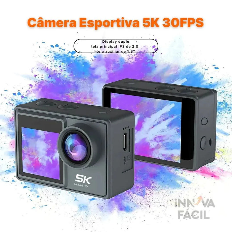 Câmera GoAction 5K 2.0 – Capture cada detalhe dos seus esportes radicais