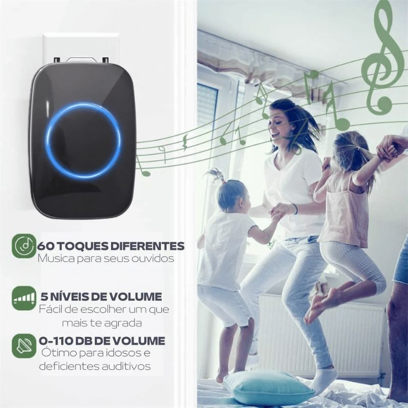 Campainha Inteligente – Sem Fio, com alerta instantâneo e design moderno