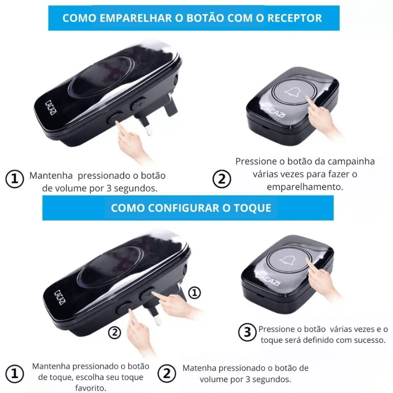 Campainha Inteligente – Sem Fio, com alerta instantâneo e design moderno