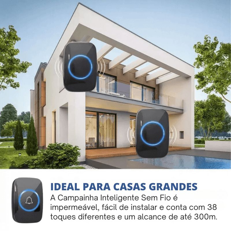 Campainha Inteligente – Sem Fio, com alerta instantâneo e design moderno