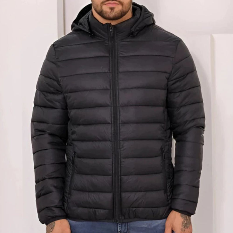 Jaqueta Puffer de Frio Intenso – Masculina, impermeável e com capuz que sai