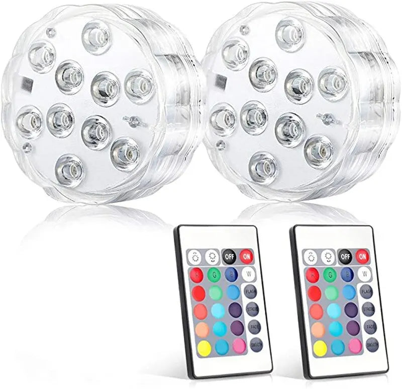Luminárias de Piscina RGB [Kit Sem Fio] – Decore, ilumine e transforme sua piscina