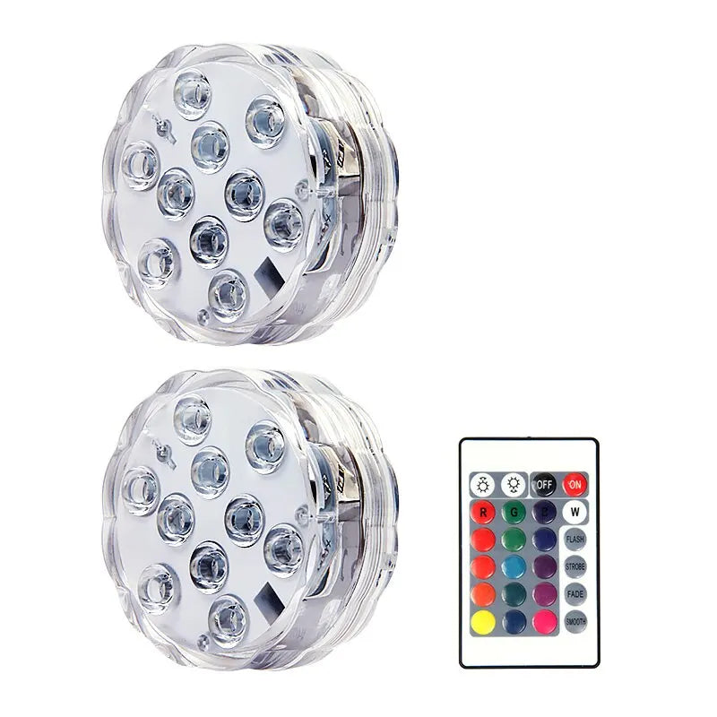 Luminárias de Piscina RGB [Kit Sem Fio] – Decore, ilumine e transforme sua piscina