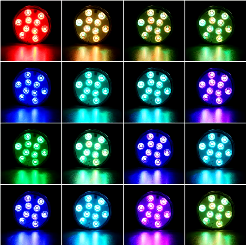Luminárias de Piscina RGB [Kit Sem Fio] – Decore, ilumine e transforme sua piscina