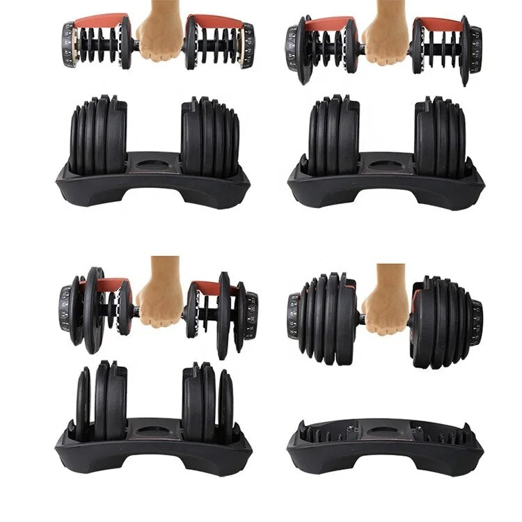 Halter Regulável de 2 a 24 Kg Profissional | Treino Completo com Extensor Elástico de Academia de Brinde