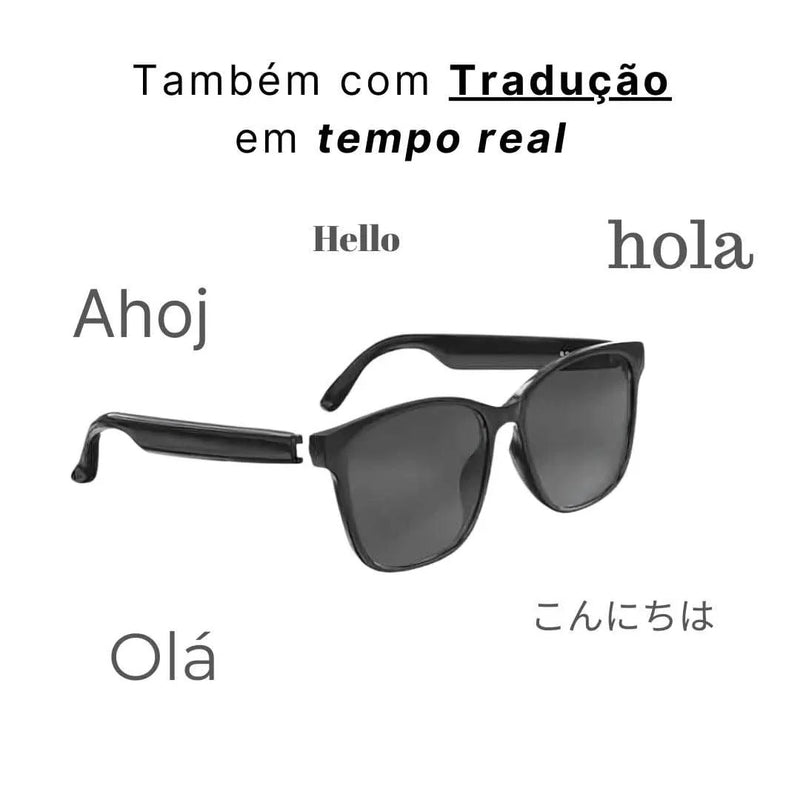 Óculos Tradutores Inteligentes – Tradução Instantânea com conexão Bluetooth integrada