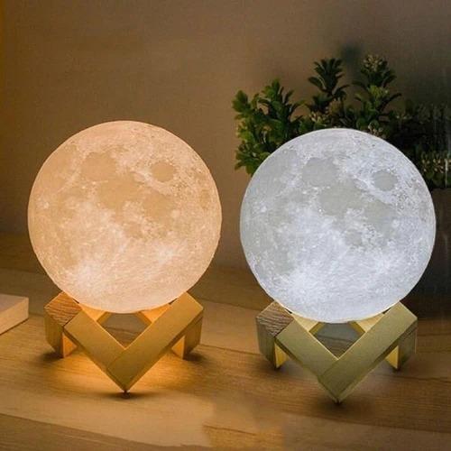 Luminária Luna em Formato de Lua - LED 3D Decorativa e Atmosférica