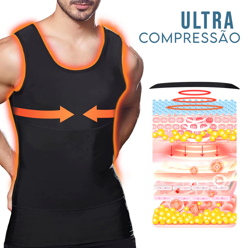 Regata Modeladora de Ultra Compressão Masculina Diminui Barriga