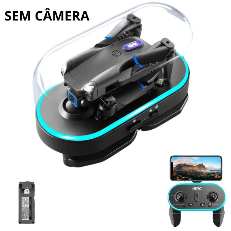 Mini Drone Com Câmera Dupla e Controle Com Suporte Celular 4K FullHD