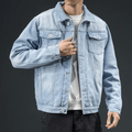 Jaqueta Jeans Masculina Térmica de Tecido Francês Forrado Acolchoado Interno
