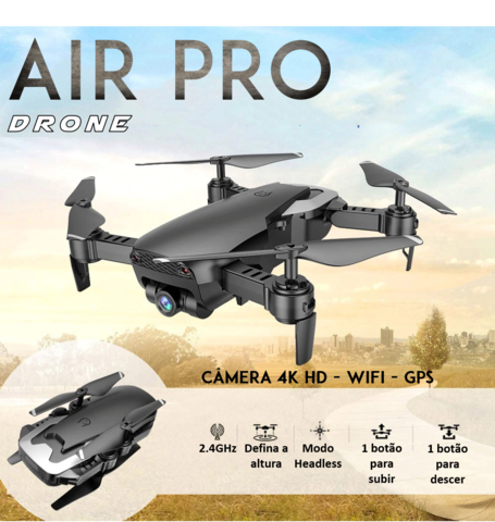 Drone Profissional Air Pro com Câmera Full Hd e Gps