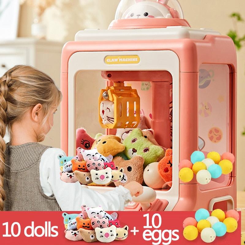 Brinquedo Mini Maquina de Garra de Pegar Bichinhos com 10 Pelúcias Incluso - Maquina de shopping - PegaPul