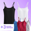 COMPRE 2 e LEVE 5 - Blusinha com Sutiã Embutido de Tecido Respirável